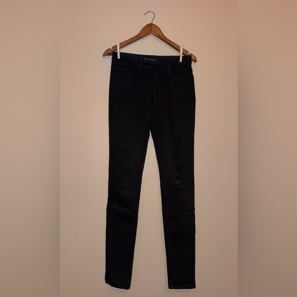 Flying Monkey Women's Black Long Distressed Skinny Jeans